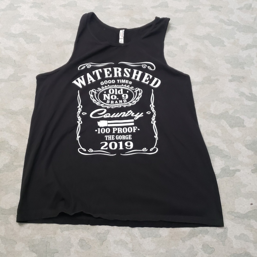 AAA Tank Shirt Mens XL Black Watershed Country Sleeveless Concert Music
